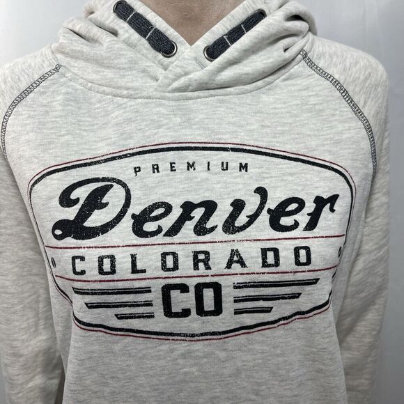 NWT Denver Colorado Long Sleeve Heathered Gray Hoodie Travel Unisex - Picture 2 of 14